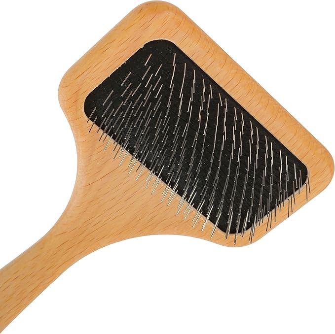 Redecker Fur Brush, Sheepskin and Fur Wire Slicker Brush, Daily Grooming for Rugs, Garments, Dogs and Cats, Made in Germany