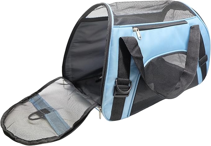 Cat Carrier,Soft-Sided Pet Travel Carrier for Cats,Dogs Puppy Comfort Portable Foldable Pet Bag Airline Approved (Medium-Blue)