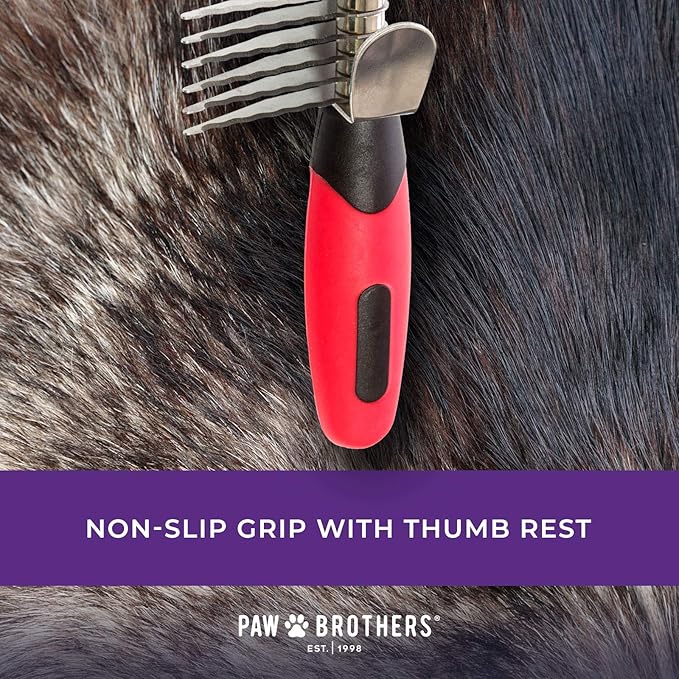 RYAN'S PET SUPPLIES Paw Brothers 6-Blade Mini Dematting Tool for Dog Grooming, Professional Grade, Stainless Steel Blades, Comfort Grip, Gentle on Skin