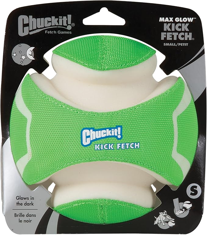 ChuckIt! Kick Fetch Dog Toy Ball, Glow In The Dark, Small