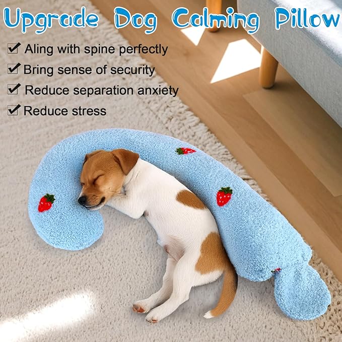 Mity rain Dog Pillow, Question Mark Dog Calming Pillow for Spin, Ultra Soft High Density Dog Neck Pillow for Joint Relief Sleeping Improve, Pet Calming Pillow Toy for Small/Medium/Large Dogs (Large)