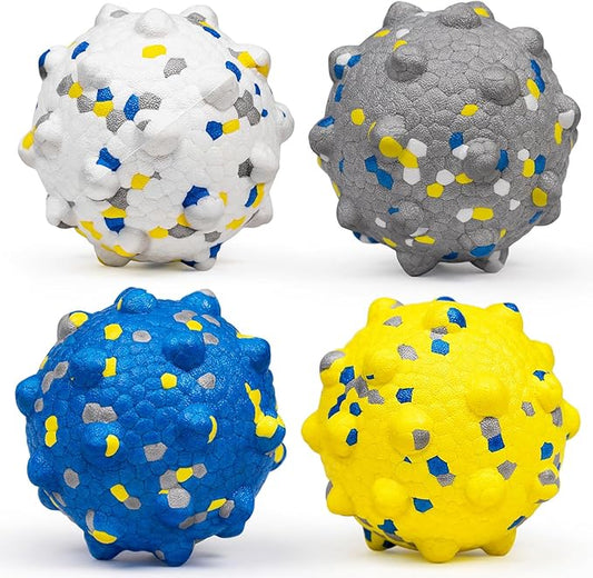 Upgrade Dog Balls for Aggressive Chewers, Indestructible Tennis Balls for Dogs, Durable Bouncy Dog Toy Balls, Interactive Dog Toys for Fetch Game, Lightweight Floating Dog Toys(4Pcs Large)