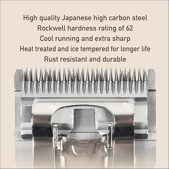 Detachable Blade - Size 10 Blade 1/16", Made of Extra Durable Japanese Steel, Compatible with Most Andis, Oster, Wahl A5 Clippers