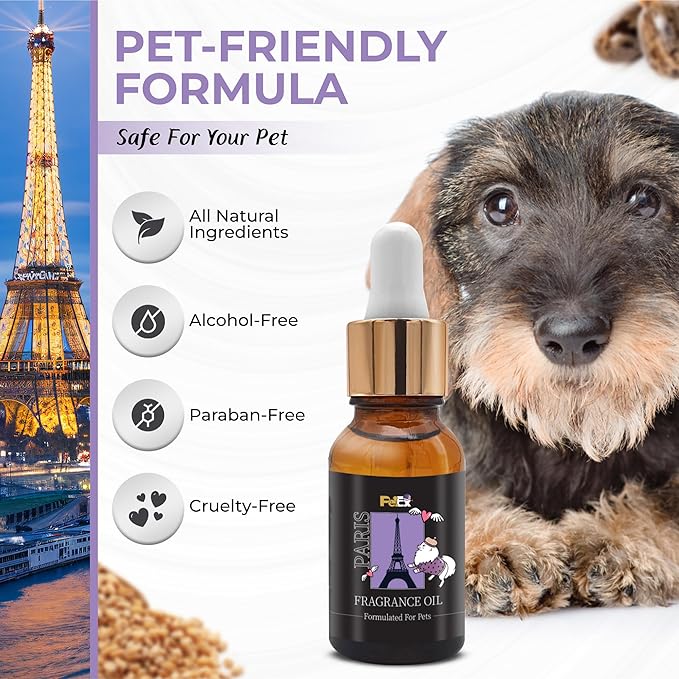 Petex Premium Pet Fragrance Oil | Ultra Premium Natural Pet Care with Dead Sea Minerals | Dog Perfume Fragrance Oil Long Lasting Scent | Natural Pet Cologne - Suitable for Dogs and Cats (Paris)