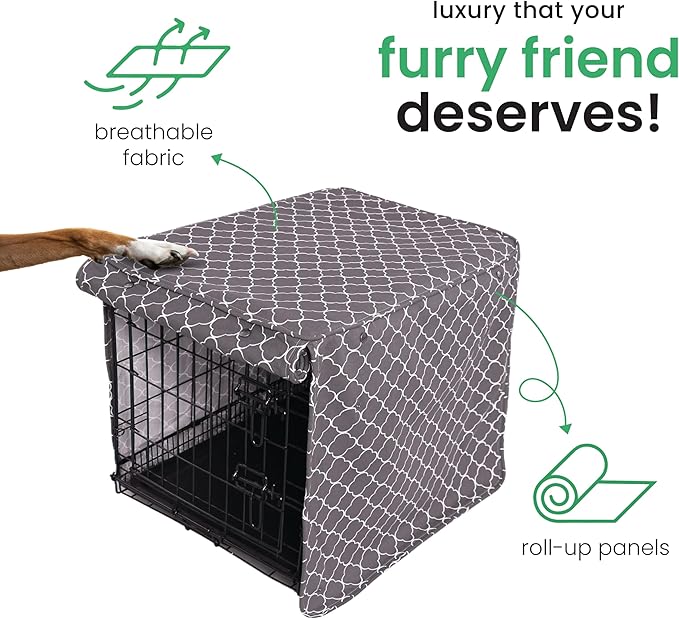 Molly Mutt Dog Crate Cover - Fits 30"x21"x24" Crate - Dog Kennel Cover - Dog Cage Cover - Med/Large Dog Crate Cover - Puppy Crate Cover - Cover for Dog Crate - Fabric Crate Cover