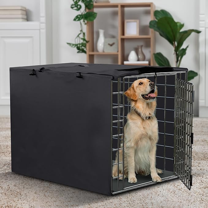Utopia Home Dog Crate Cover, Waterproof Dog Kennel Cover 24 Inch - Black, 600D Heavy Duty Dog Cage Cover Universal Fit for Most Wire Pet Crates - 24 x 18 x 20 Inch (Cover Only)