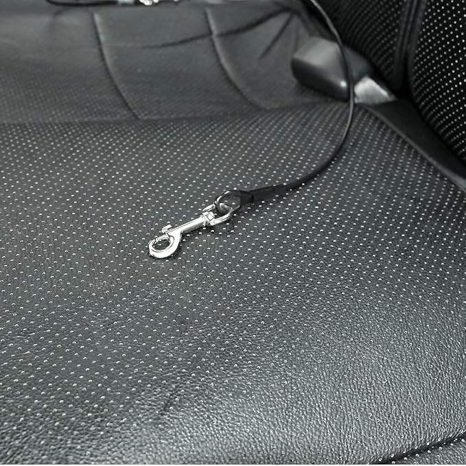 Dog Car Seat Belt, Stainless Steel Cable Chew Proof Pet Car Seat Belt Safety Restraint Tether Puppy Vehicle Seat Belt Double Clip Chew Proof Dog Car Leash Lead(31 inch)