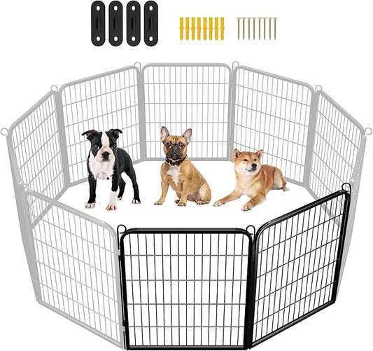 Yaheetech Dog Playpen Outdoor, 32 inch 2 Panels Dog Pen Indoor Heavy Duty Puppy Exercise Pen Metal Pet Fence for RV Camping/Yard/Garden