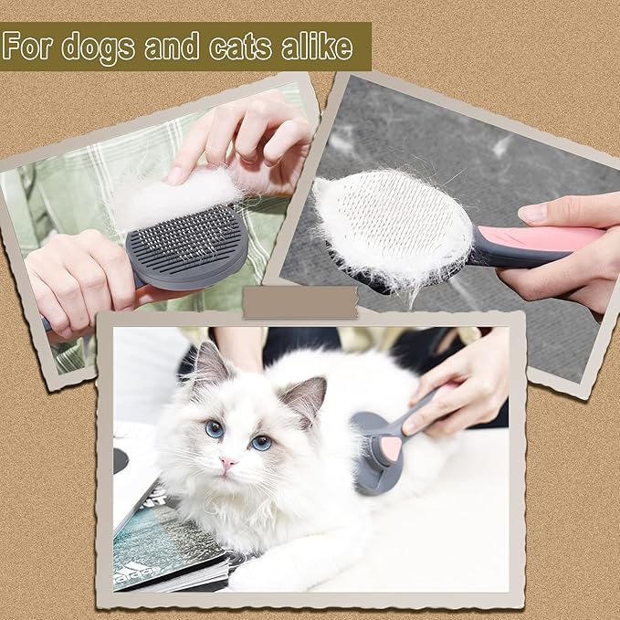Pet Deshedding Brush Set, Undercoat Rake for Dogs & Cats - Double Sided Brush for Shedding and Dematting Comb Grooming Tool kit - Nail Clippers & Nail File Kit (4Pack)