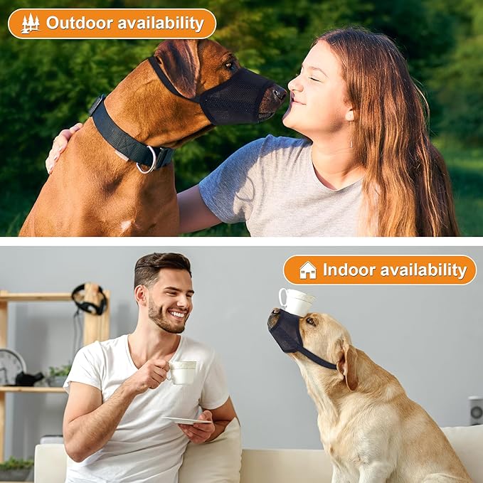 Dog Muzzle, Soft Mesh Muzzle for Small Medium Large Dogs,Chihuahua German Shepherd Bulldog,Breathable and Drinkable Muzzle Cover, Adjustable Anti-Fall Bite Barking Chewing Muzzle (Medium)