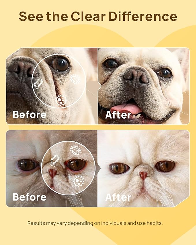 HICC PET Wrinkle Wipes for Dog & Cat, Cleaning Deodorizing Nourish Fur Coconut Oil Grooming Pet Wipes, Hypoallergenic - 100 Count