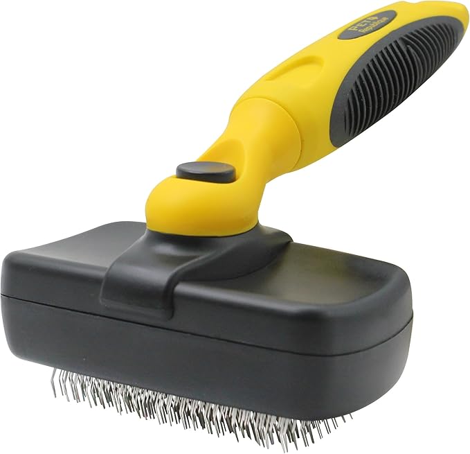 Pet Republique Retractable Slicker Brush - for Dogs, Cats, Rabbits, Any Long Haired Breed Pets – Reduce Shedding - Self Cleaning Design