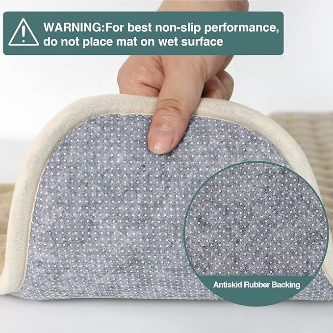 Small Dog Mat Washable Memory Foam Crate Bed Pad for Puppy Dog Cushion Mat Anti Slip Flat Dog Cage Padded Mat Beige,28"x20"