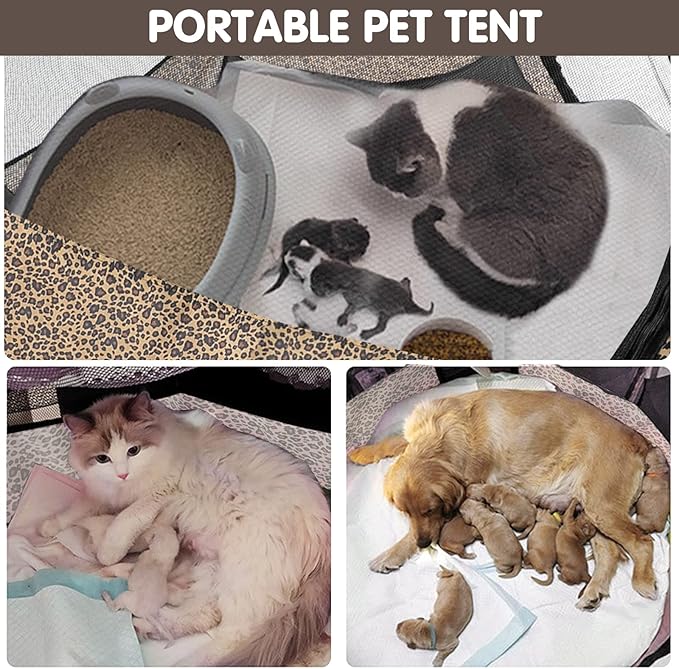 Lucky Monet Portable Dog Cat Playpen Small Dog Puppy Kitten Play Pens Indoor Pop Up Travel Dog Pen for Outdoor Camping Use