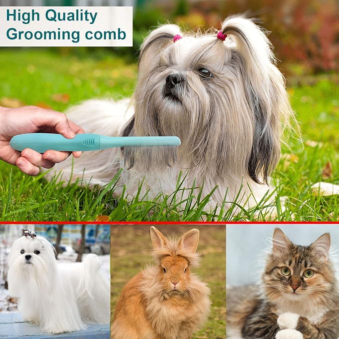 Pet Brush – Brush for grooming Dogs and Cats – Cat Comb for Matted Hair – Dog Comb, Cat Comb – Effective Detangling of Matted Fur and Knots - Green