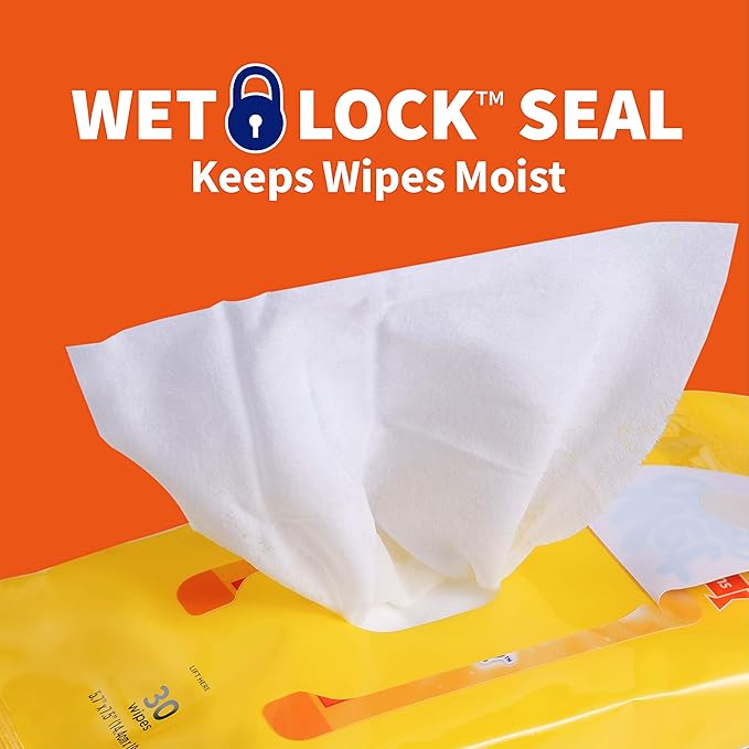 Wet Ones for Pets Paw & Tushie Dog Wipes with Chamomile Dog Wipes for All Dogs in Tropical Splash Scent, Wipes with Wet Lock Seal Pouch Dog Paw Wipes (Pack of 2, 30 Count Total)