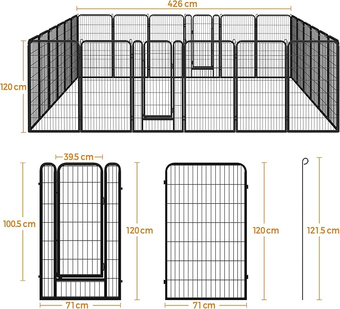 Yaheetech Dog Playpen Outdoor, 47 inch 24 Panels Dog Pen Indoor Heavy Duty Puppy Exercise Pen Metal Pet Fence for RV Camping/Yard/Garden