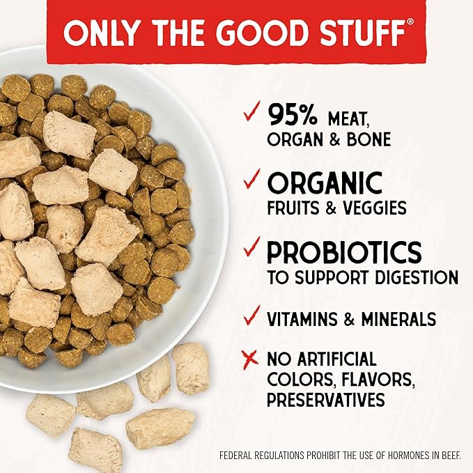 Stella & Chewy's Freeze Dried Raw Super Beef Meal Mixer – Dog Food Topper for Small & Large Breeds – Grain Free, Protein Rich Recipe – 8 oz Bag