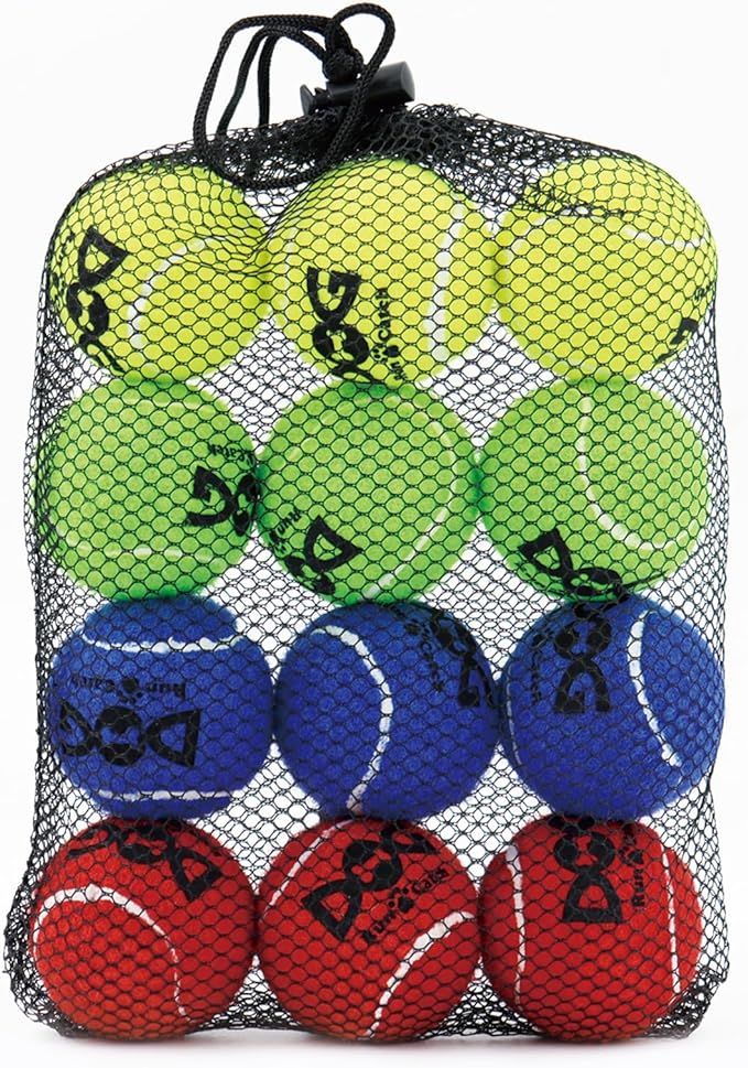 Tennis Balls for Small Dogs Pack of 12 Colorful Easy Catching Pet Toy Balls (2.0inch-4colors)