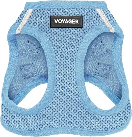 Voyager Step-In Air Dog Harness - All Weather Mesh, Reflective, No Pull Harness for Small, Medium Dogs, Cats - Secure with Hook & Loop Fastener, Buckle, Double D-Rings - Baby Blue, XXXS