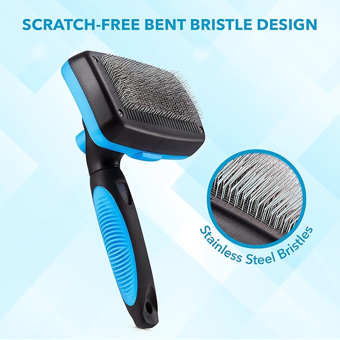Boshel Self Cleaning Grooming Brush for Dogs, Cats & Pets - Slicker Brush for Long & Short Hair, Doodles, Poodles, Large & Small Breeds