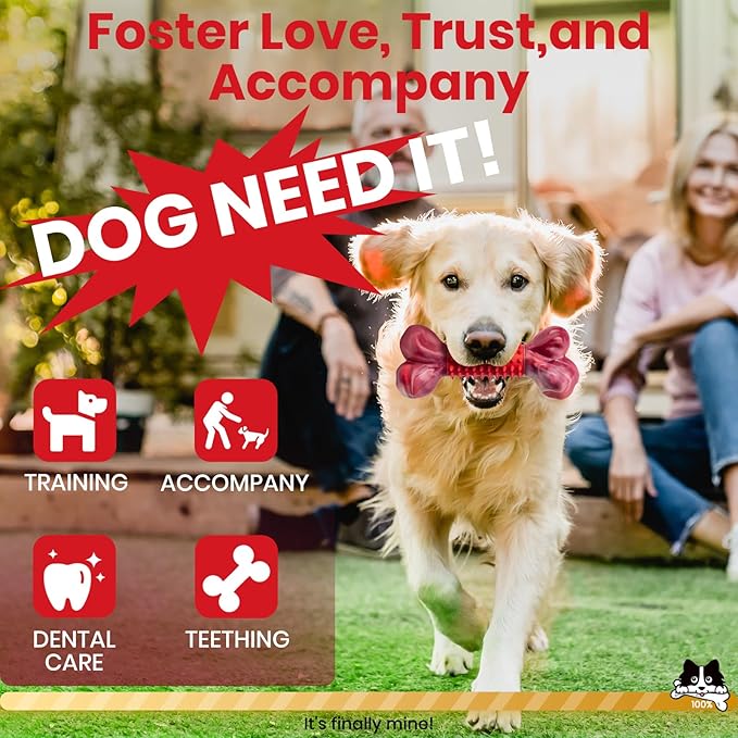 Apasiri Tough Dog Toys for Aggressive Chewers Large Breed, Dog Chew Toys for Aggressive Chewers, Nylon and Rubber, Large Dog Toys Outdoor Teething