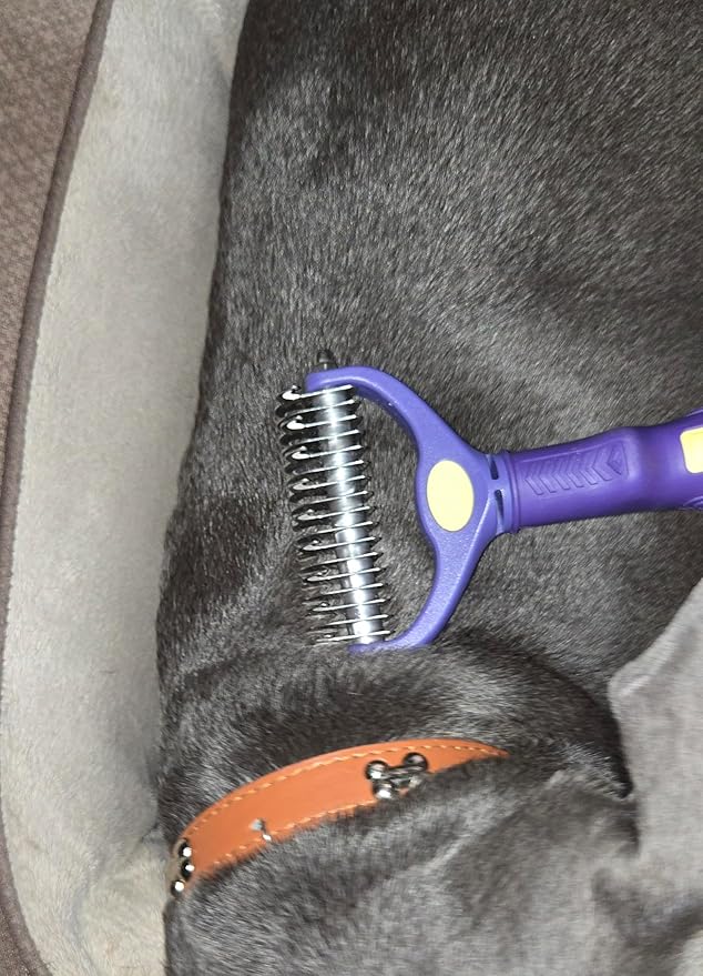 Open Knot Untangling Comb for Dogs and Cats, Double-Sided, Purple