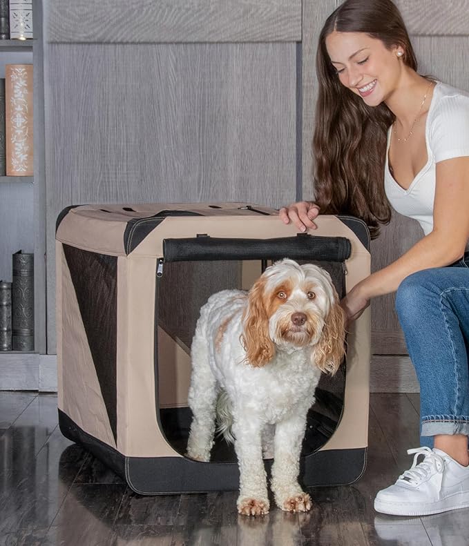 Pet Gear Insta-Fold Soft Crate for Dogs, 36", Sand
