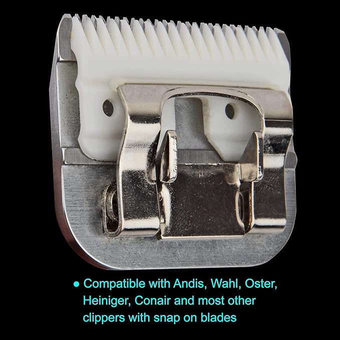 Detachable Ceramic Blade - Size 15 Blade 3/64", Made of High-Tech Ceramic Materials, Compatible with Most Andis, Oster, Wahl A5 Clippers