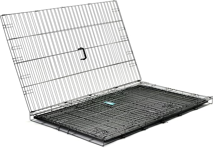 Secure and Compact Double Door Metal Dog Crate, Extra Large with Divider Panel