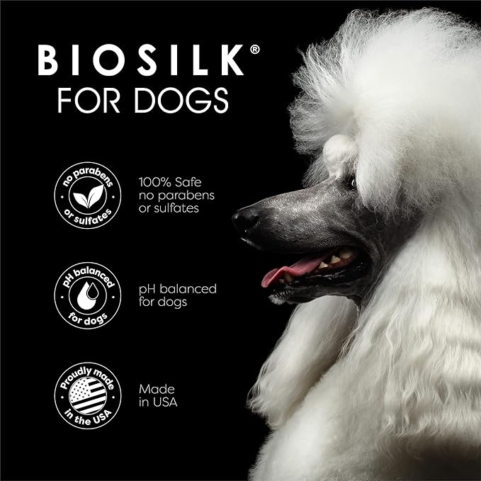 BioSilk for Dogs Silk Therapy Shampoo with Coconut Oil | Coconut Dog Shampoo Conditioning Detangling Spray for Pets | Dog Shampoo Spray with Natural Coconut Oil - 12 Pack