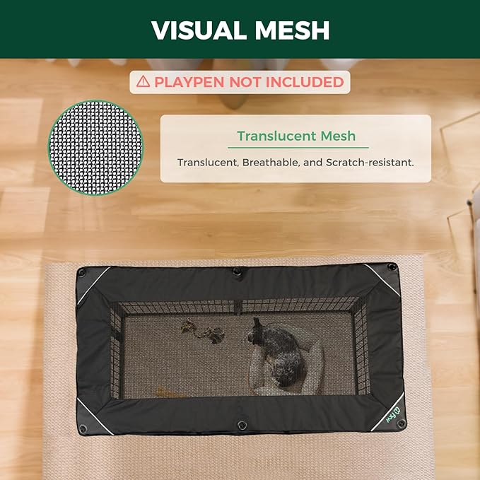 FXW Mesh Top Cover Specialized for FXW Dog Playpen (Not Suitable for Other Brands), Fits for FXW 24" H 6 Panels Homeplus/Rollick/Instant Dog Playpen│Patent Pending (Playpen not Included)