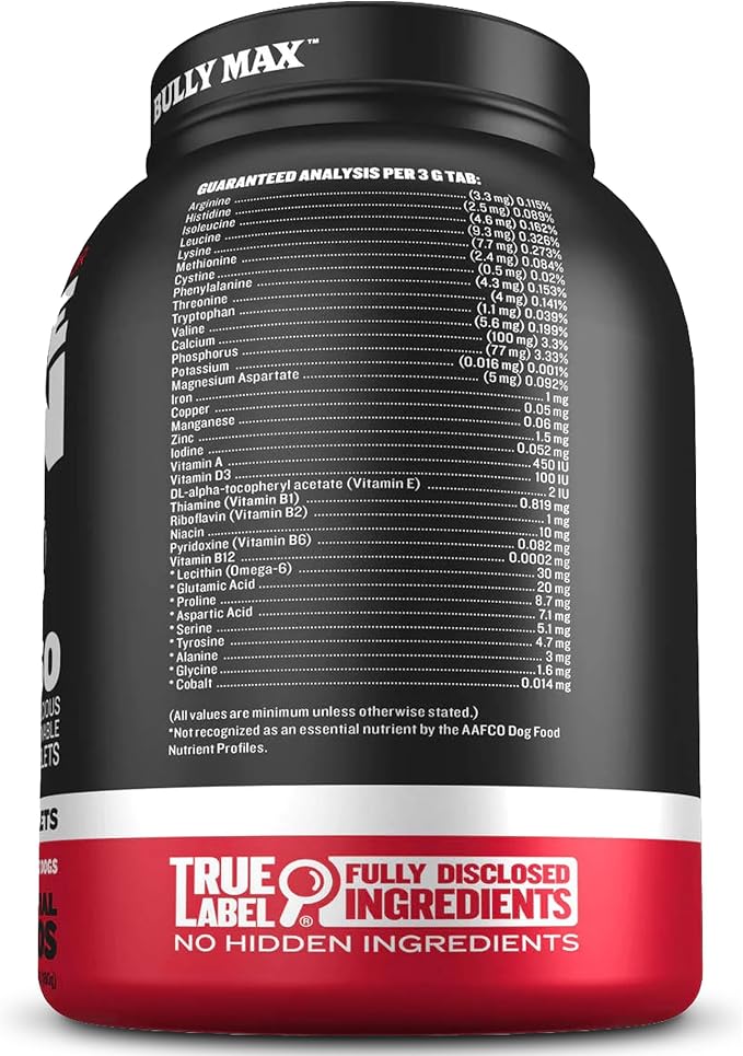 Bully Max 2-in-1 Muscle Builder Chewable Tablets for Puppies & Adult Dogs - Ultimate Canine Dog Supplement for Muscle Gain - 60 Tabs (2 Bottles)