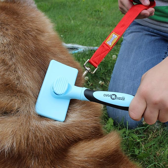 Self Cleaning Pet Slicker Brush, Pink, Large