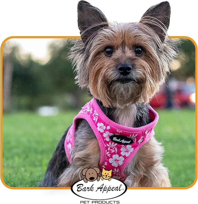 Bark Appeal Reflective Mesh Step in Harness, Medium, Pink