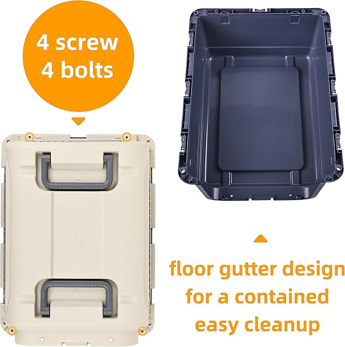 Plastic Kennels Pet Carrier Rolling Plastic Airline Approved Wire Door Travel Dog Crate, Medium (26.5" L x 20" W x 18.8" H)