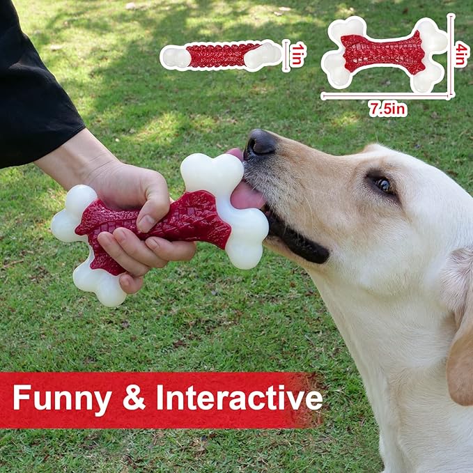 Tough Dog Toys, Toys for Aggressive Chewers Large Breed, Chew Dogs, Bone Toy Nylon Dogs Almost Indestructible