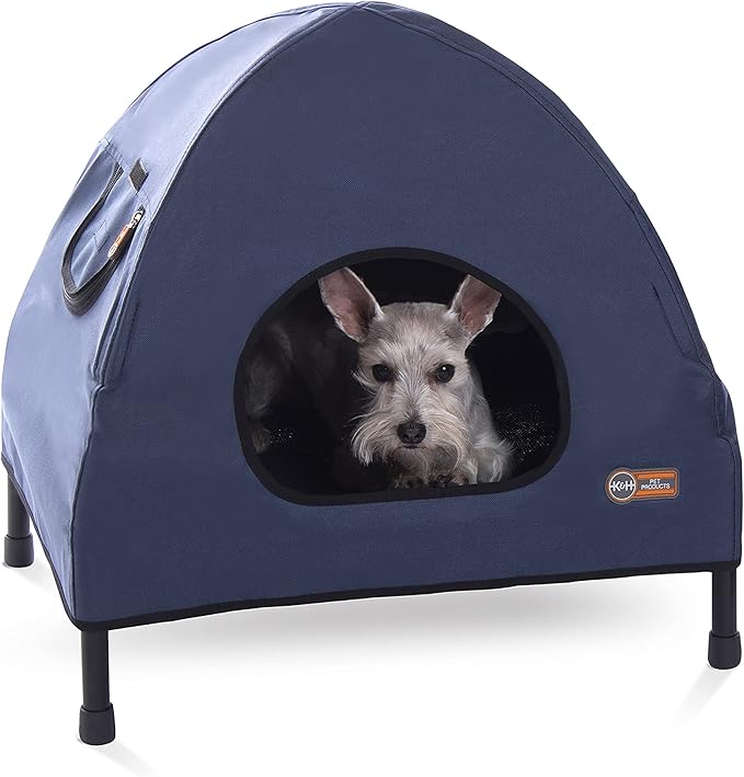 K&H Pet Products Original Pet Cot House Navy Blue Small 22 X 17 X 22 Inches