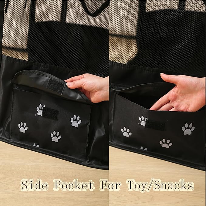 Foldable Pet Playpen, Puppy Play Pen for Indoors Foldable Indoor Enclosure with Carry Bag (Large, Purple)