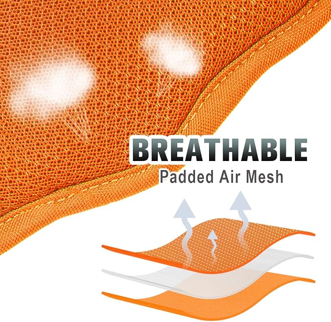 BARKBAY No Pull Dog Harness Large Reflective Dog Harness with Front Clip and Easy Control Handle for Walking Training Running with ID tag Pocket(Orange,XL)