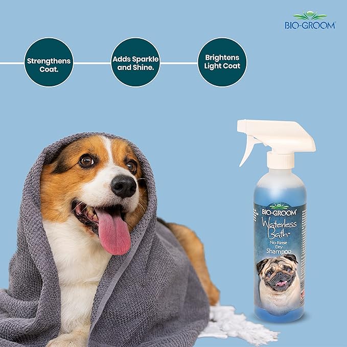 Bio-Groom Waterless Dog Shampoo -Tearless, No-Rinse, Dog Bathing Supplies, Puppy Wash, Grooming Supplies, Cruelty-Free, Made in USA, Dry Shampoo Spray - 16 fl oz 1-Pack