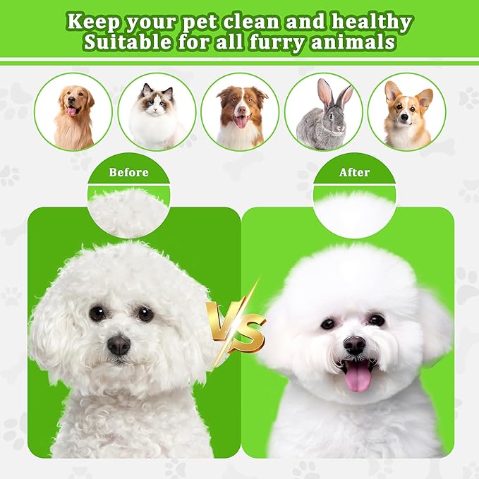 Qianruida Self Cleaning Slicker Brush for Grooming Long-haired or Short-haired Cats and Dogs Pet Brush for Shedding for Removing Undercoat and Tangled Hairs, Green