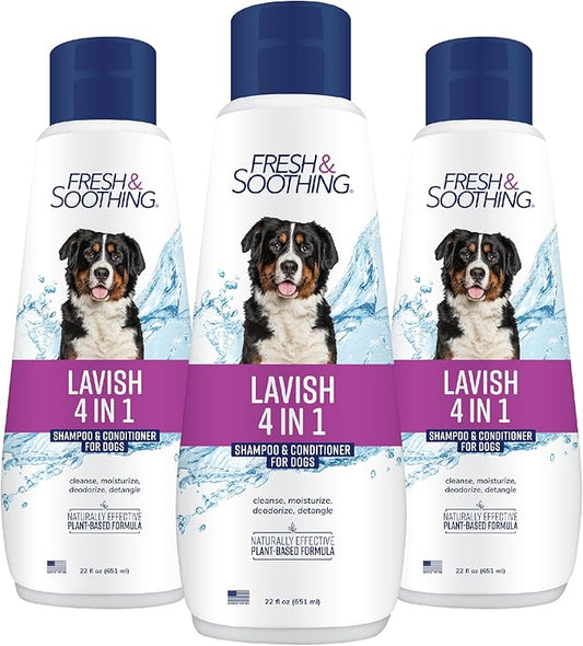 Naturel Promise Fresh & Soothing Lavish 4-in-1 Shampoo + Conditioner for Pets, 22oz (Pack of 3)