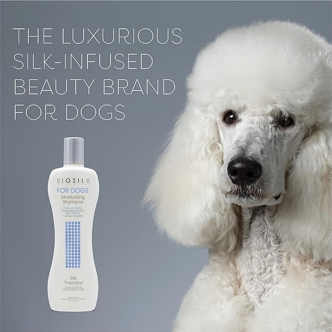 BioSilk for Dogs Silk Therapy Moisturizing Shampoo | Best Moisturizing Shampoo for All Dogs And Dogs With Dry, Itchy, and Sensitive Skin | 12 Oz Dog Shampoo - 2 Pack