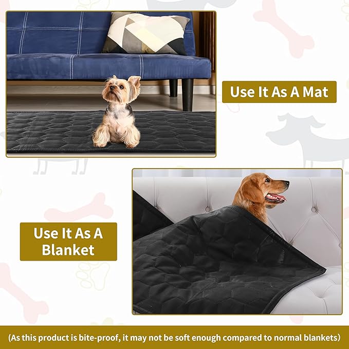 HOMBYS Indestructible Dog Blanket Chew Proof and Waterproof Dog Blanket, Quilt Design Reversible and Washable Pet Blanket Protects Furniture, Couch, Bed, and Car from Scratches, Teeth,40"x50"