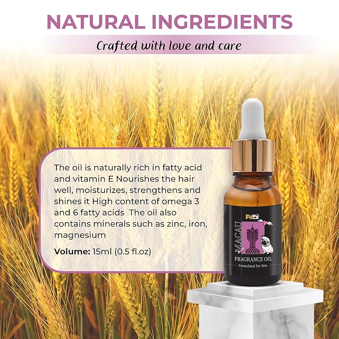 Petex Premium Pet Fragrance Oil | Ultra Premium Natural Pet Care with Dead Sea Minerals | Dog Perfume Fragrance Oil Long Lasting Scent | Natural Pet Cologne - Suitable for Dogs and Cats (Macau)