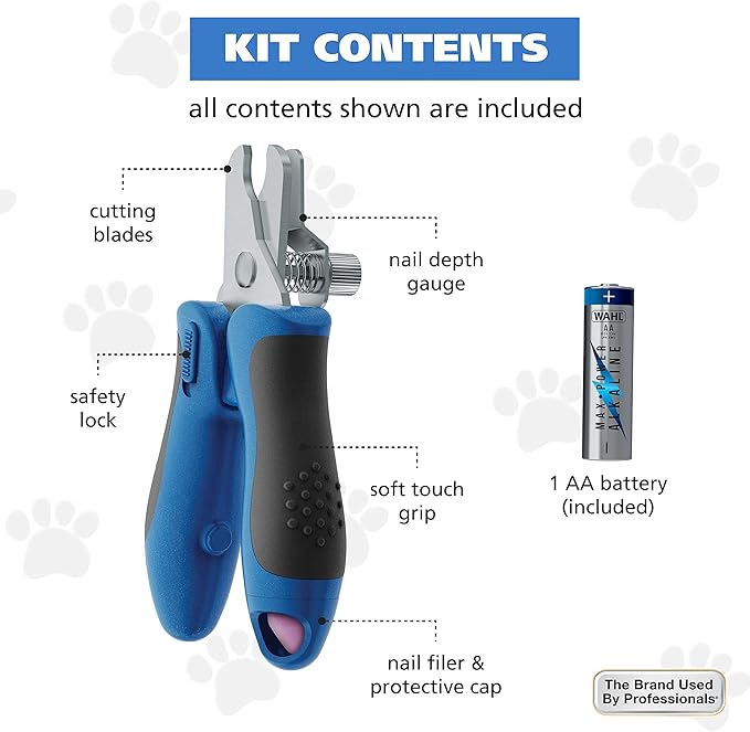 Wahl EZ-Nail Rotary Filer & Nail Clipper for Dogs, Cats, & House Pets - Model 5960-300 Blue