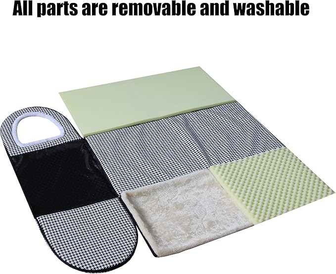 Dog Bed or Cat Bed,2 Ways to Use,Indoor Pet House with Fluffy Mat,Removable and Washable Cover,Non-Slip Bottom,for Medium Dogs and Cats(L Black Cranes)