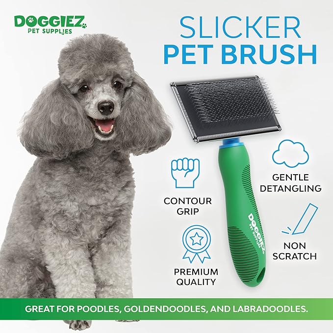 Large Slicker Brush for Dogs & Cats - Grooming Tool for Shedding Hair & Fur - Long & Short Haired Dogs & Cats - Goldendoodle Deshedding Tool