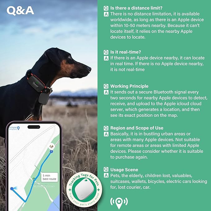 GWORLD i tag Dog Collar No Monthly Rent GPS trackers for Dogs (Only iOS) with Smart Tracker 2 in-1 Dog Training Collar with Remote Innovative IPX7 Waterproof, for All Breeds Sizes